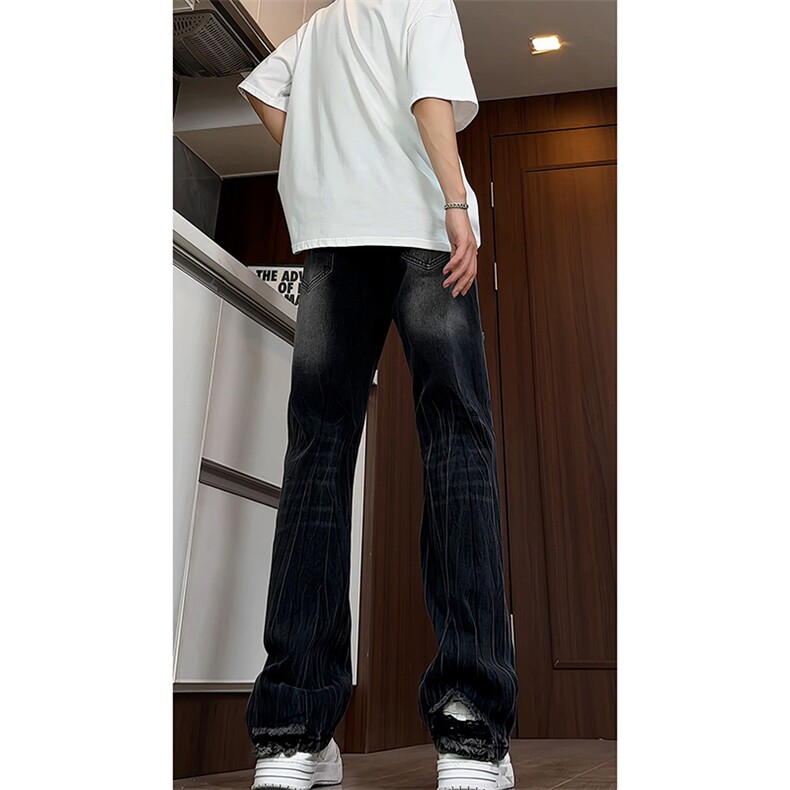 B221美式ins高街暗黑小众夏季重工艺破洞牛仔裤LK24178-P65控88,男装牛仔裤,电商B221