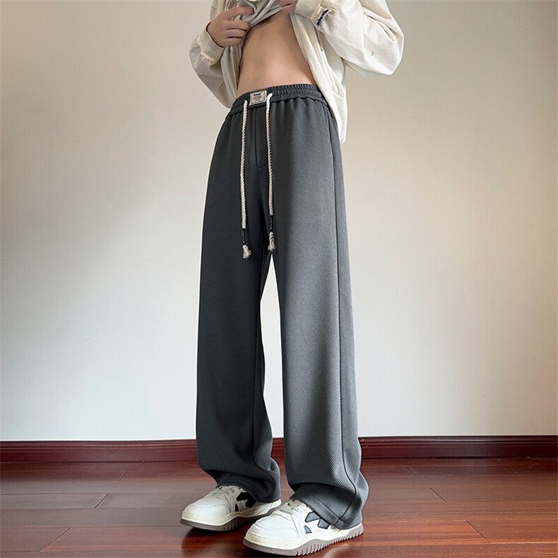 202港风菠萝格抽绳运动休闲裤大码潮流拖地裤K601，男装休闲裤，电商A001