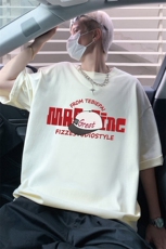 T792纯棉潮牌重磅短袖t恤男夏季oversize小众高街美式宽松上衣，男装T恤，星座304A
