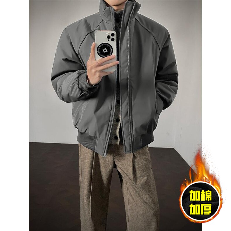 现货美式高街休闲棉衣夹克三防立领纯色户外工装加厚棉服外套，男装夹克，电商A486