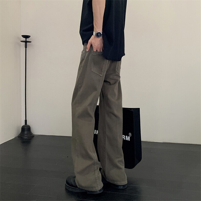100棉水洗加软休闲裤拼接设计款修身微喇版型男女同款8928P48,男装休闲裤,星座902A