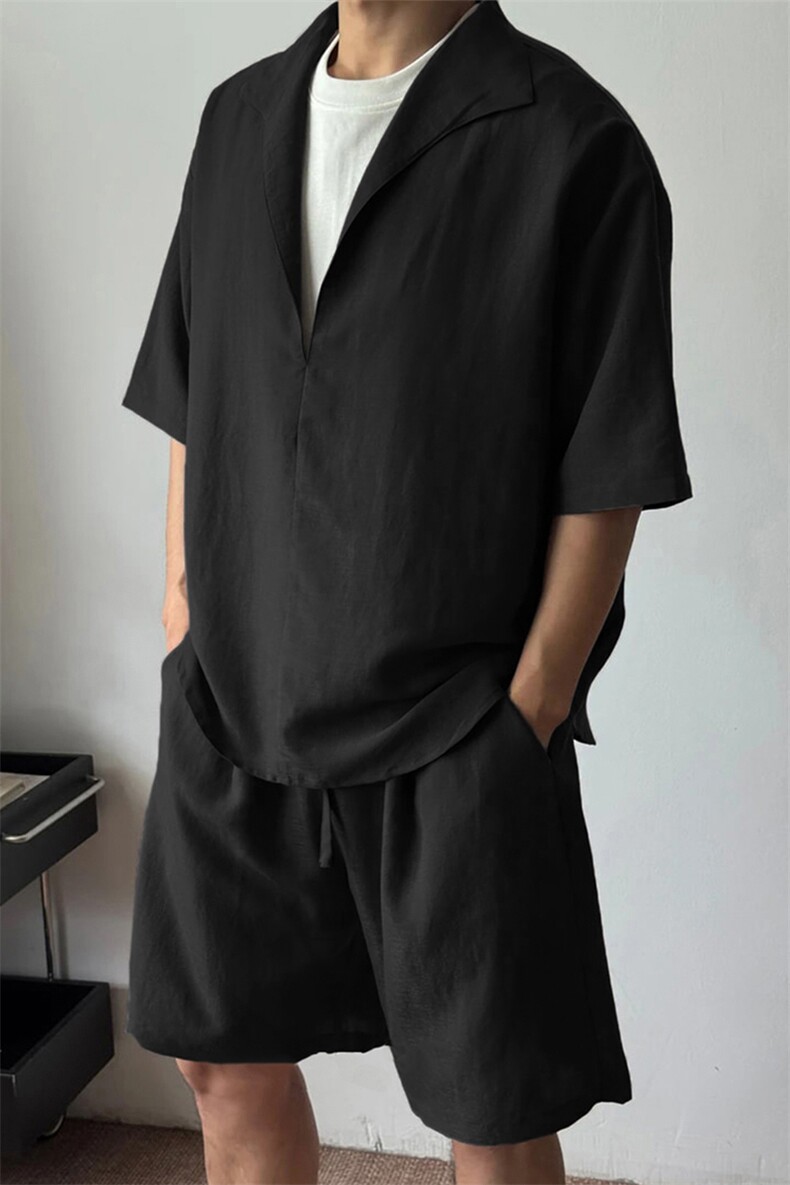 (网图慎用）特批P58无差价假两件透气舒适亚麻两件套装男TZ5355,男装休闲套装,电商A001-1