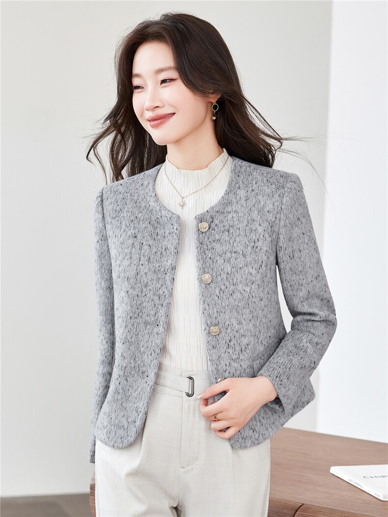《档口现货》2026秋装新款气质毛感修身短外套西装小个子女,女装短外套,苗苗