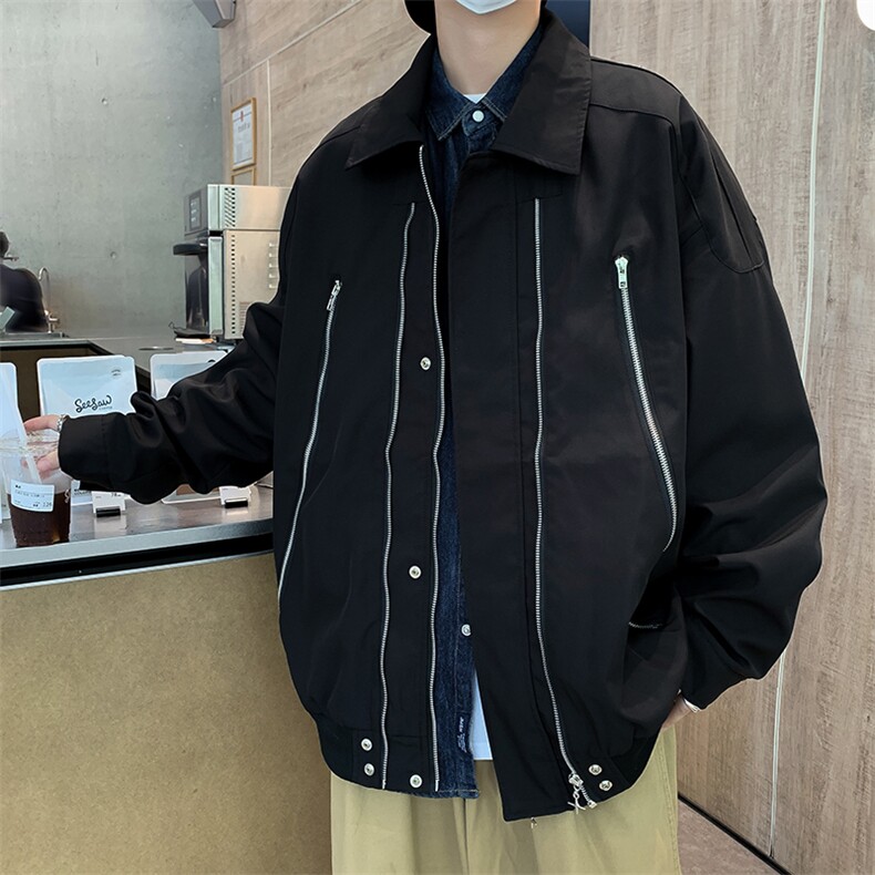 现货美式复古潮牌宽松百搭外套高街小众翻领夹克男W7869-P64,男装夹克,星座512-4