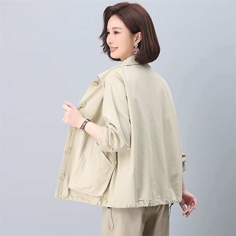 时尚休闲女2025春秋季新款中年妈妈宽松小个子洋气减龄,女装短外套,悦见她