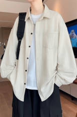 春秋季衬衫新款宽松休闲男女同款衬衣XZ102B-1-CS2563P47，男装衬衫，星座102B-1