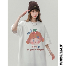 中性风新款夏季时尚百搭宽松字母印花纯棉短袖T恤T61114P25控38，男装T恤，电商A268