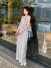休闲气质条纹背心阔腿裤套装女夏2025新款两件套爆款高级感超好看，女装套装/套裙，浙宝276（原081）