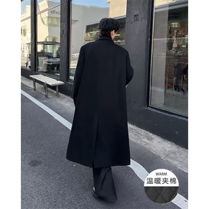秋冬季中长款毛呢大衣男韩版高级感宽松休闲百搭过膝呢子风衣外套