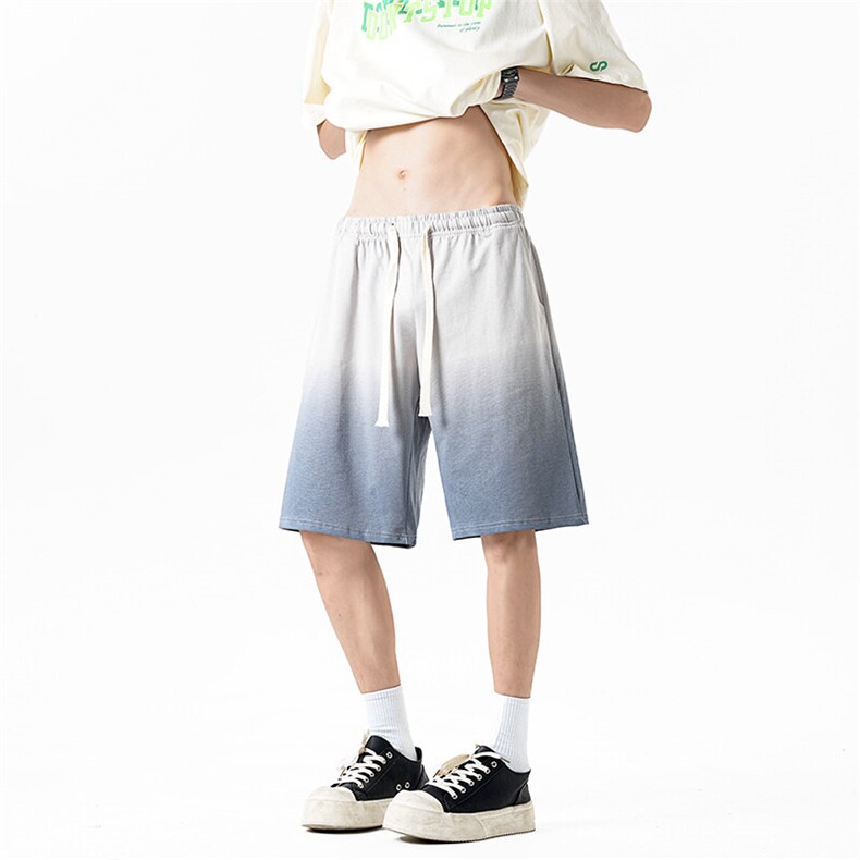 短裤男夏季新款港风宽松渐变色扎染五分裤学生运动裤DK1025-P35,男装牛仔裤,星座214-3