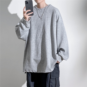 1立体菱形方格花纹大码M-5XL卫衣男 聚酯纤维95%氨纶5%WY77056P38图片