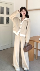 【】海军领休闲卫衣运动套装女春秋2026新款阔腿裤两件套，女装套装/套裙，2C269