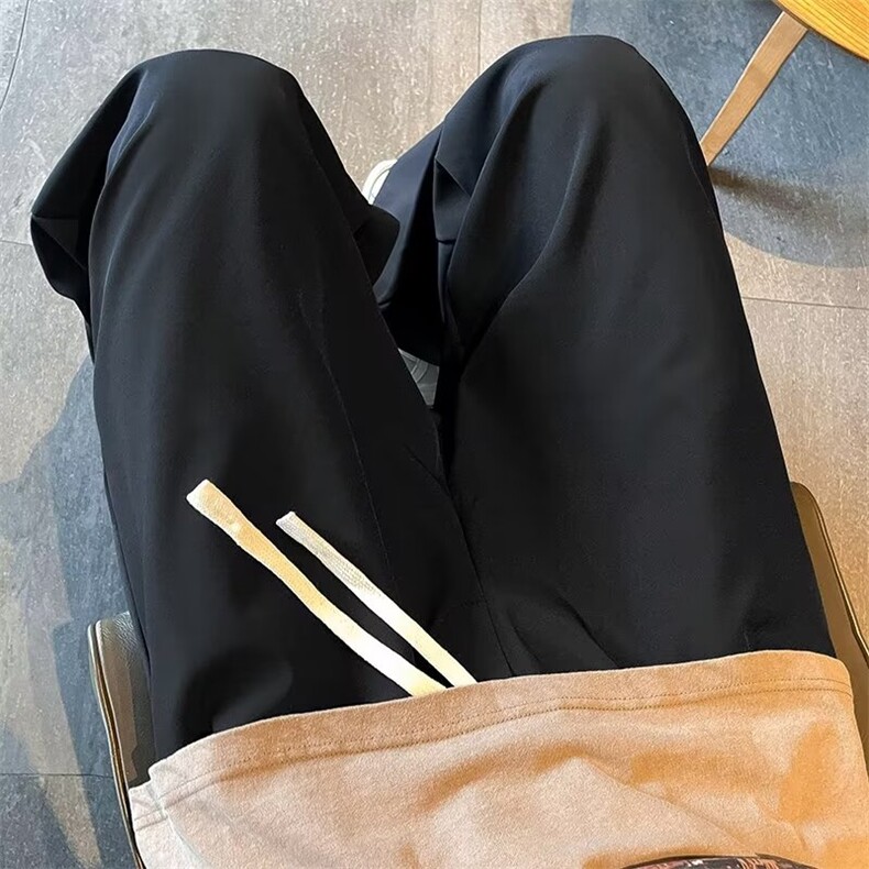 港风夏款男速干裤防水双层铆钉抽绳束脚长裤h0083P40,男装休闲裤,星座1013-1