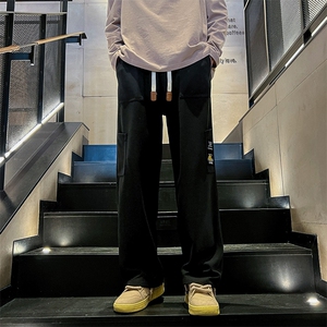 K013 P45 内景楼梯 2024秋季新款华夫格卫裤男潮宽松学生大码长裤图片