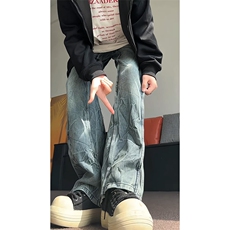 纹理宽松直筒牛仔裤男长裤KD645-P60，男装牛仔裤，电商D312-1