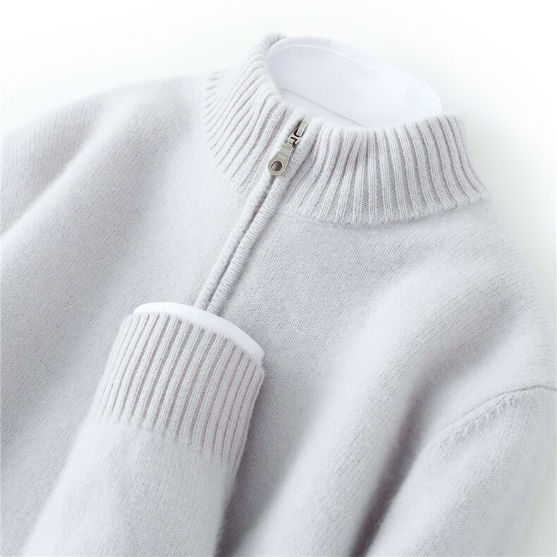 2025年秋季新款百搭男士7针半拉链半高，男装羊绒套衫，恒标羊绒