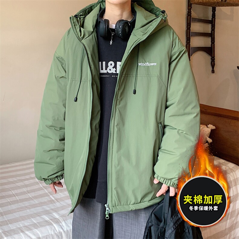 新款冬季加绒加厚连帽棉衣冲锋衣潮牌棉服外套港风男装JK2800P95图片