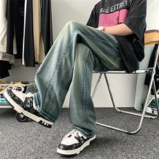 美式高街微喇牛仔裤港风水洗牛仔裤喇叭裤XZ302B-1-K631P50，男装牛仔裤，星座302B-1