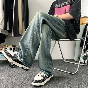 美式高街微喇牛仔裤港风水洗牛仔裤喇叭裤XZ302B-1-K631P50图片