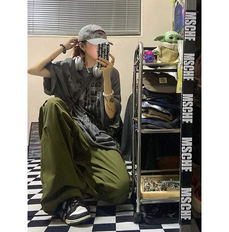 B221美式ins街头hiphop宽松工装休闲裤子LK23122-P65控88,男装休闲裤,电商B221