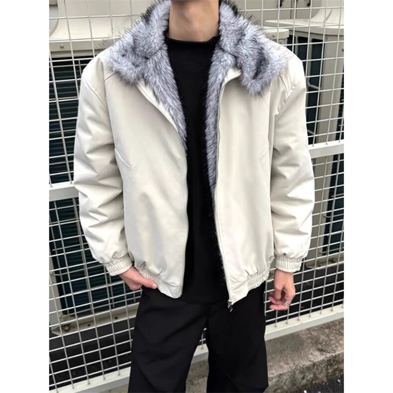 自制现货~狼王座山雕外套加绒加厚一体毛夹克MF012P105，男装夹克，星座908