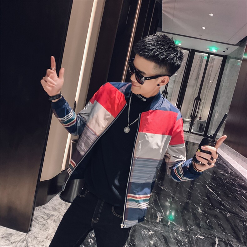 社会风春秋格子修身韩版夹克B297-1359-P70,男装夹克,电商B297
