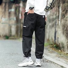 2021春秋季新日系四眼井大码宽松男束脚松紧腰休闲长裤K236-P40，男装休闲裤，电商A001