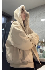 座山雕羊羔绒外套男女情侣冬季棉服加绒加厚连帽棉衣MF3677-特P98，男装棉衣，电商B295