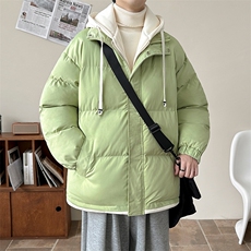 冬季新款棉服韩系假两件高级设计感加厚面包服D4134-TP75不，男装棉衣，电商A102