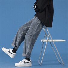 持续大货！松紧腰牛仔裤男直筒宽松休闲百搭九分裤A080-9252-P30，男装牛仔裤，电商A080