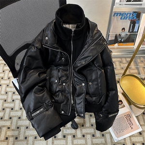高级感假两件男女冬季金属感夹克立领棉服面包服外套MY0834-P120图片