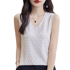 配西装外套里面的内搭打底小衫冰丝针织短款无袖性感吊带背心女薄，女装背心吊带，暖姿羊绒