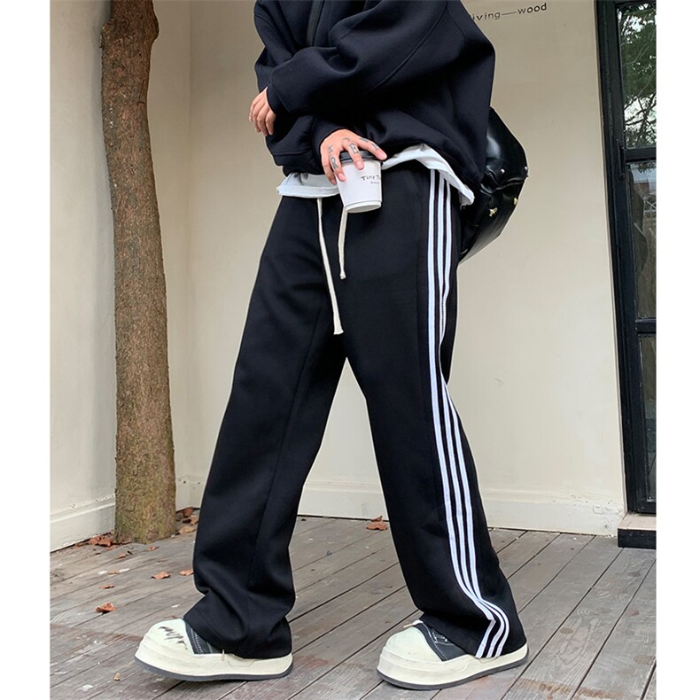 现货男士巴黎三杠卫裤学生情侣运动裤A210A-WK09-P45，男装休闲裤，电商A210A