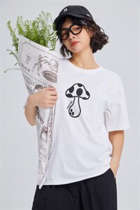 【现货】蘑菇图案变光T恤，功能T恤图片