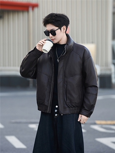 标50绒 皮羽绒服男士立领短款外套 8529-P235(控券后318)图片