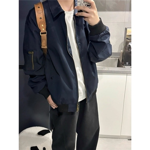 1506-1/JF0161/P49藏青色飞行员夹克秋季美式男生外套翻领棒球服1,超短黑西服怎么搭配图片图片