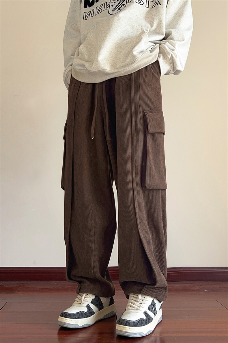 灯芯绒加厚休闲裤Q5298-TP55控价78冬季男生个性大口袋港风长裤,男装休闲裤,电商A102-1