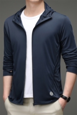防晒衣2023夏季超薄透气中年男士防晒服外套户外衣服休闲连帽夹克，男装夹克，电商B212（原钱塘6029）