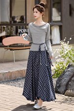 现货现货格子半身裙女收腰2026春装新款超火穿搭一整套裙，女装套装/套裙，伊仟回