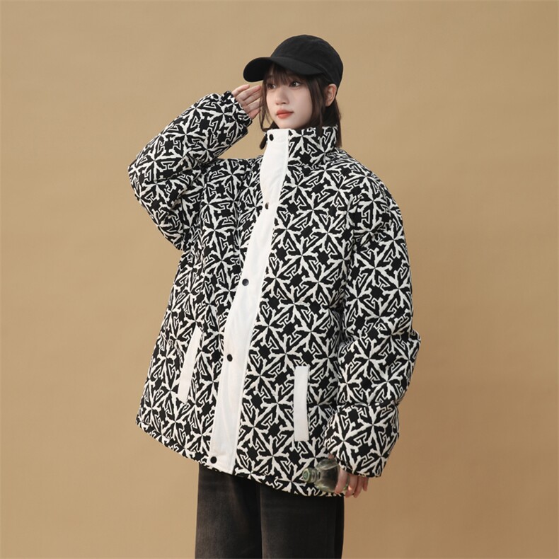 中性风棉衣男女棉服立体印花面包服立领棉袄外套量大有差1614-P80,男装棉衣,星座207