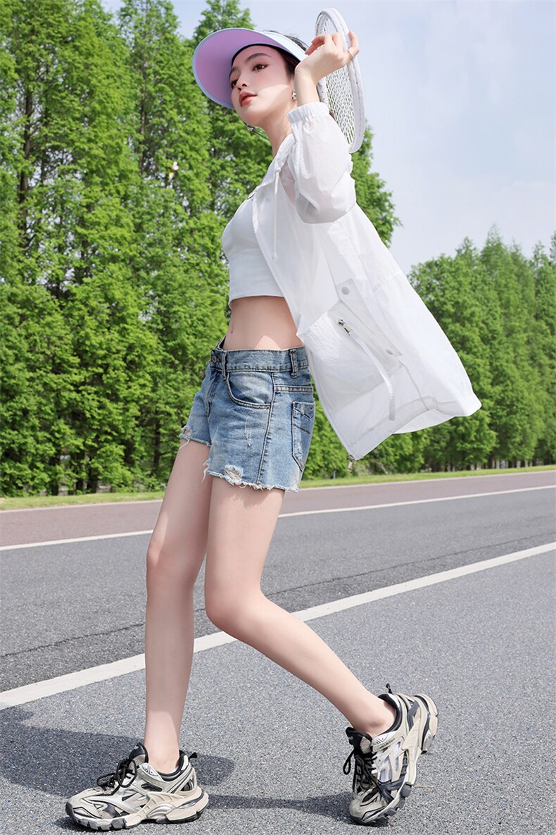 透气防晒衣女2025夏季新款时尚宽松百搭今年流行时尚小个子短外套,女装防晒衣,依万里