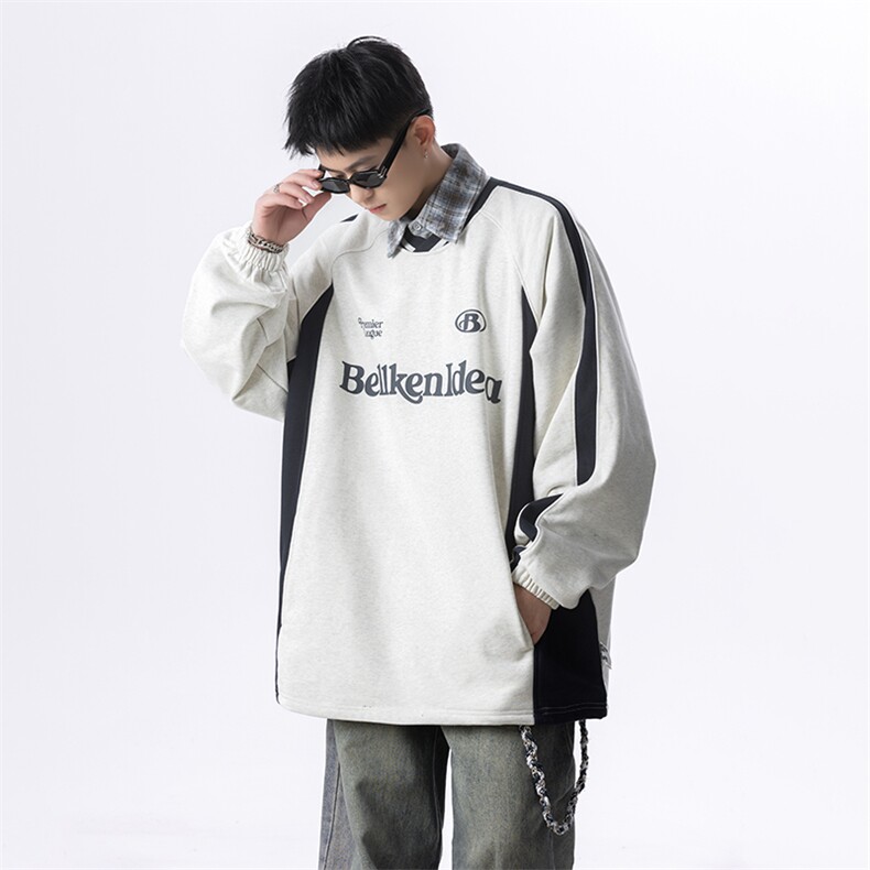 重磅宽松拼接复古春秋季潮牌卫衣特批35，男装卫衣，星座516