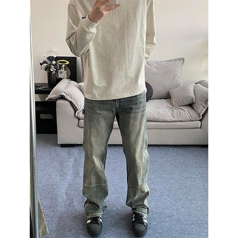 春秋季新款牛仔裤男款高档潮牌裤子百搭舒适弹力水洗直筒休闲裤,男装牛仔裤,星座506A