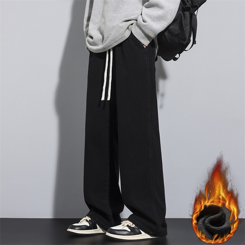 冬季加绒加厚牛仔裤男棉裤秋裤保暖抗寒宽松直筒裤子110-1-P45,男装牛仔裤,星座1006-1