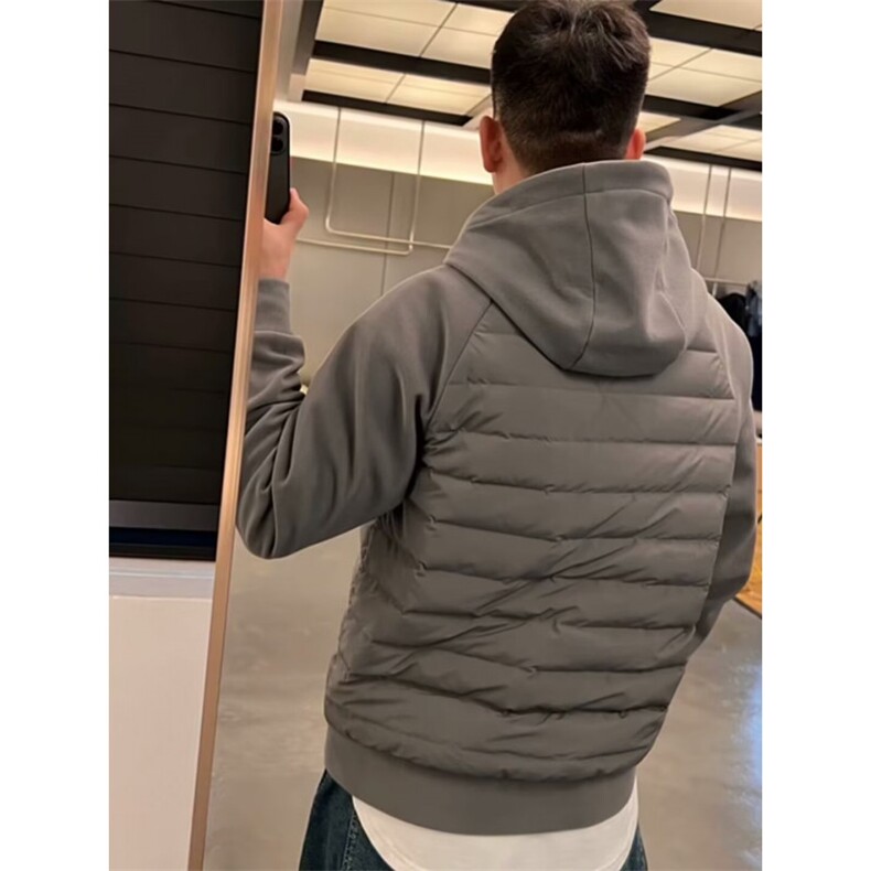 冬季新款轻薄款棉衣男宽松百搭休闲连帽纯色拼接外套M8136,男装棉衣,星座1116A（原606A-3）