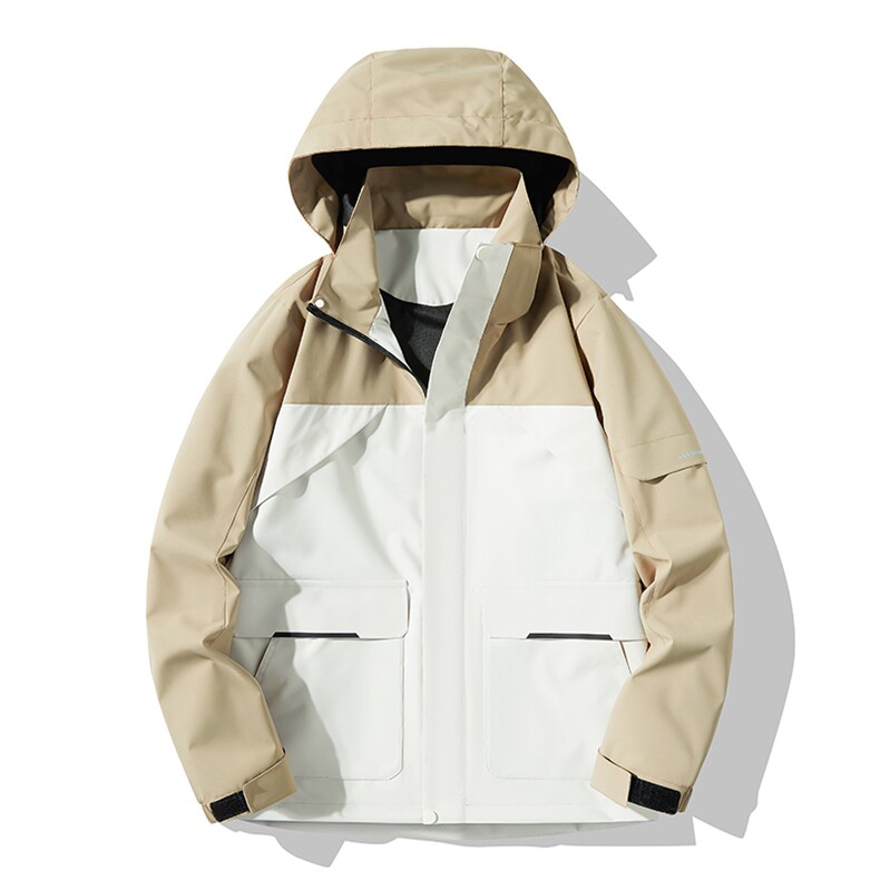 户外连帽撞色冲锋衣情侣外套防风登山服夹克男平铺YHJK8825-P75,男装夹克,星座717