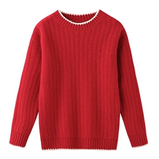 2025年秋季新款小屋图案加厚针织儿童羊毛上衣时尚休闲通勤百搭，童装儿童羊毛衫，暖钟情羊绒