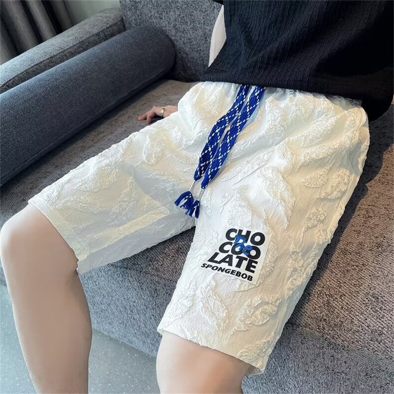 男短裤夏季薄款宽松大码休闲裤纯棉五分裤潮牌健身运动BD035/P35,男装牛仔裤,星座506