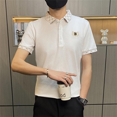PL3081-P40控65社会小伙修身翻领短袖体恤英伦男士休闲POLO衫夏季，男装T恤，电商D310B-1
