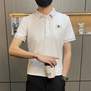 PL3081-P40控65社会小伙修身翻领短袖体恤英伦男士休闲POLO衫夏季图片
